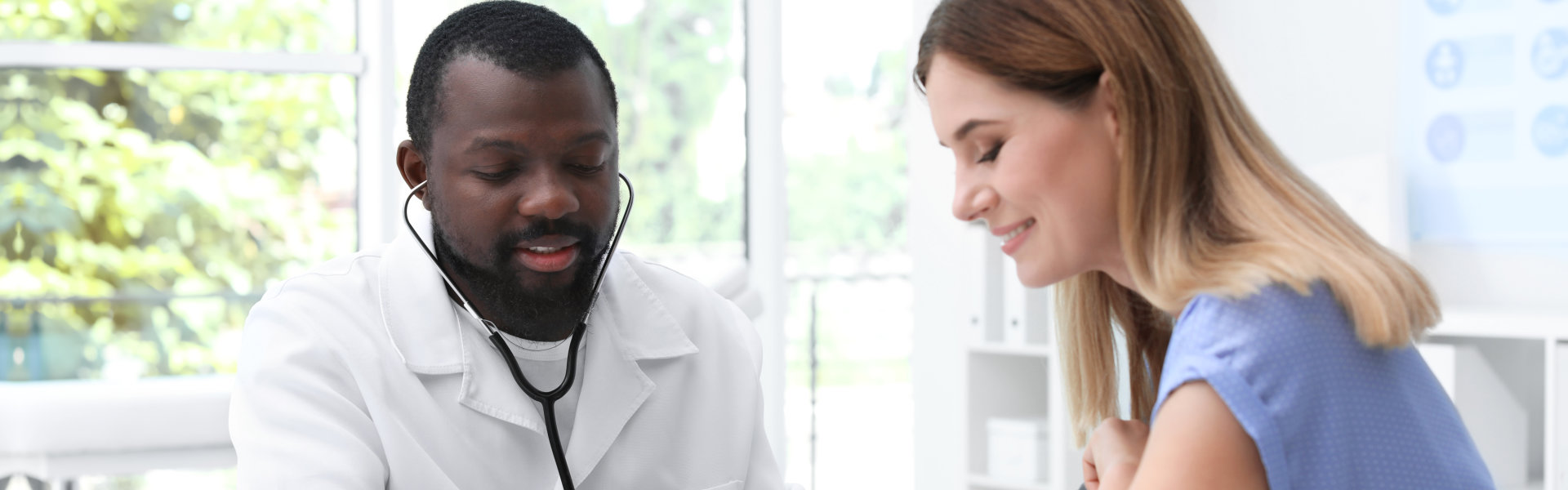 young woman visits clinic